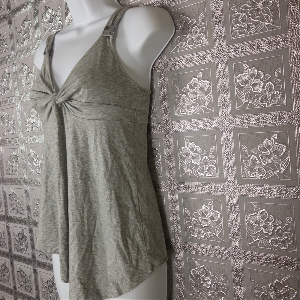 Express Design Studio Gray Twisted Front Tank Top - image 3